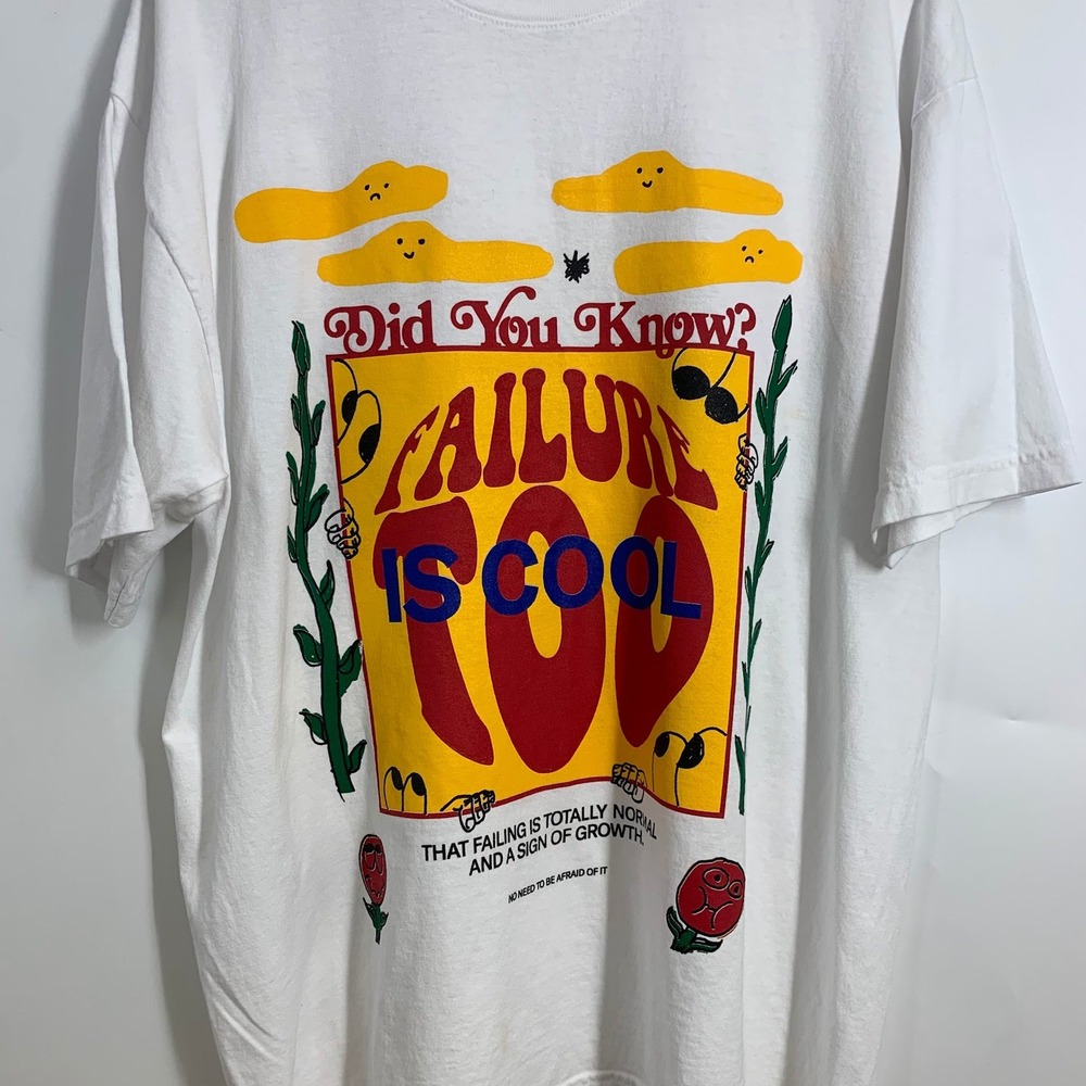 Mayfair Failure Is Cool Too Graphic T-Shirt White Mens Large Short Sleeve Tee - Picture 7 of 14